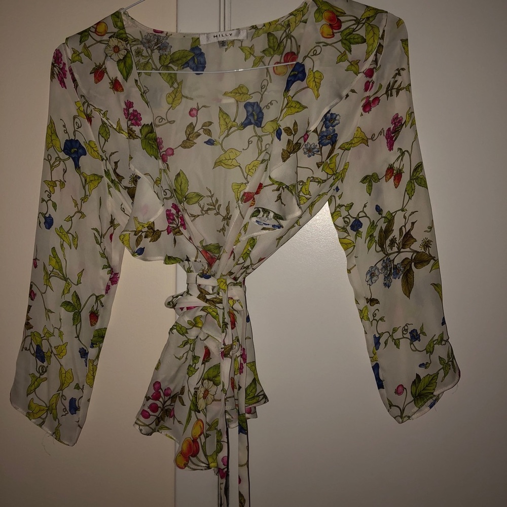 Silk wrap around Milly blouse